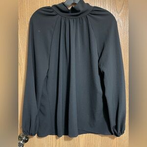 Elegant Black Blouse With Tie Back